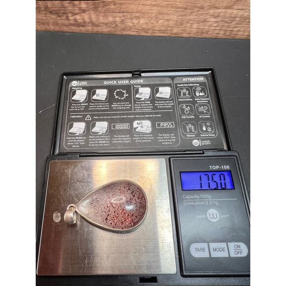 NEW Lepidocrocite super 7 sterling silver teardrop pendant 17.5 grams - Picture 10 of 10